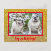 prettige feestdagen Gold Glitter Modern Briefkaart (Voorkant)