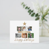 prettige feestdagen Gold kerstboom Foto Collage H (Staand voorkant)