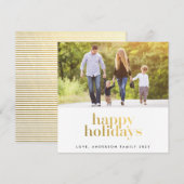 prettige feestdagen Gold Label kerstfoto Feestdagenkaart (Voorkant / Achterkant)