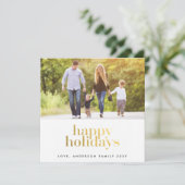 prettige feestdagen Gold Label kerstfoto Feestdagenkaart (Staand voorkant)