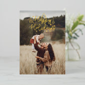 prettige feestdagen Gold Lettering kerstfoto (Staand Voorkant)