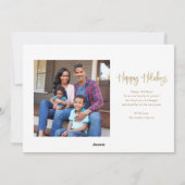 Prettige feestdagen €? | Gold Modern Multi Photo Feestdagenkaart (Achterkant)