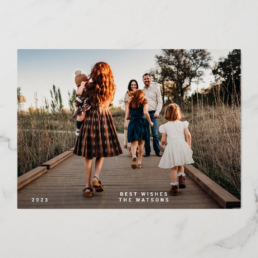 prettige feestdagen Gold Ppress-briefingfoto (Voorkant)