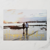 prettige feestdagen Gold Ppress Hand - Schriftelij (Voorkant)