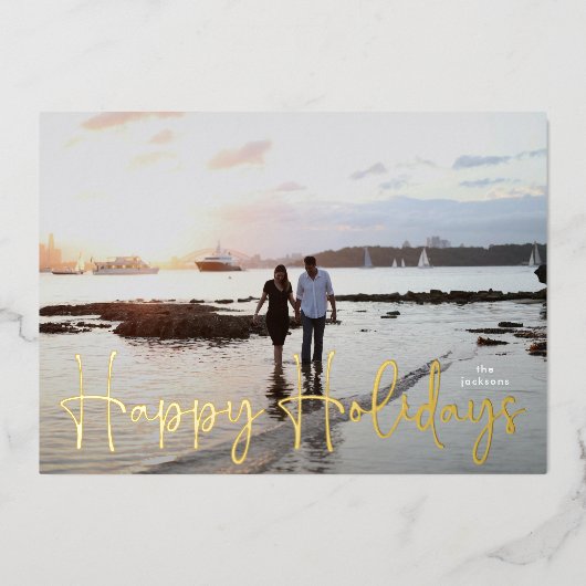 prettige feestdagen Gold Ppress Hand - Schriftelij (Voorkant)