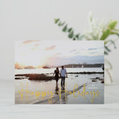 prettige feestdagen Gold Ppress Hand - Schriftelij (Staand Voorkant)