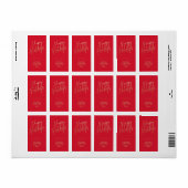 Prettige feestdagen Gold Rood Retouradres Etiket (Full Sheet)