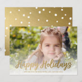prettige feestdagen Gold Script Holiday - Volledig Feestdagenkaart (Voorkant / Achterkant)