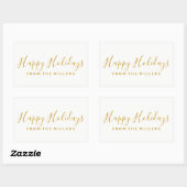 prettige feestdagen Gold Script Rechthoekige Sticker (Vel)