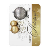 prettige feestdagen. Gold Silver Balls kerstcadeau Magneet (Verticaal)