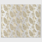 prettige feestdagen Gold Silver Glitter-kerstboom Cadeaupapier (Vlak)