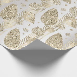 prettige feestdagen Gold Silver Glitter-kerstboom Cadeaupapier