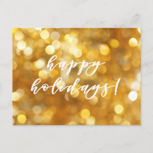 prettige feestdagen Gold Sparkles Briefkaart
