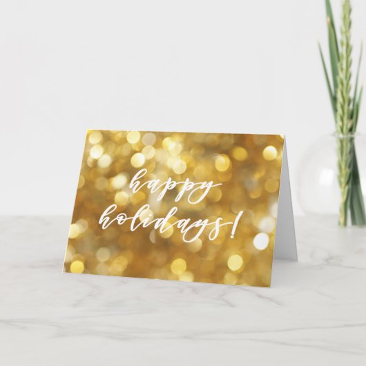 prettige feestdagen Gold Sparkles Kaart (Voorkant)