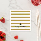 prettige feestdagen Gold Stripes Napkins Servet (Insitu)