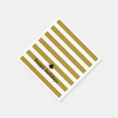 prettige feestdagen Gold Stripes Napkins Servet (Hoek)