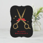 prettige feestdagen - Golden glitter Hair Stylist- Kaart (Staand voorkant)