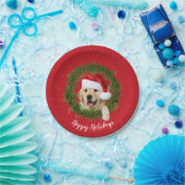 prettige feestdagen Golden Retriever Papieren Bordje (Feest)