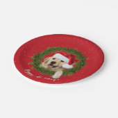 prettige feestdagen Golden Retriever Papieren Bordje (Gekanteld)