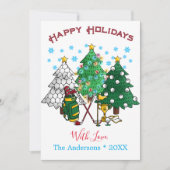 Prettige feestdagen Golf Kerstboom Kaart (Voorkant)