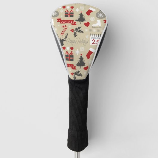 prettige feestdagen golfheadcover (Voorkant)