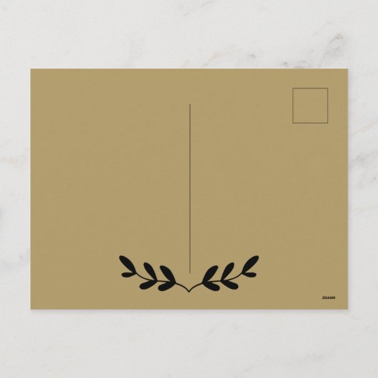 Prettige feestdagen Goud Bloemen met takken & bloe (Achterkant)