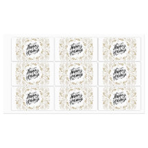 Prettige feestdagen Goud Bloemen met takken & bloe