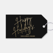 Prettige feestdagen Goud Cadeaulabel (Voorkant (Horizontaal))