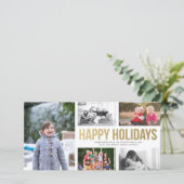 Prettige feestdagen Goud - Christmas Collage 5-fot Feestdagenkaart (Staand voorkant)