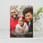 Prettige Feestdagen Goud Eenvoudige Foto Vakantiek Feestdagenkaart (Staand voorkant)