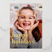 Prettige Feestdagen Goud Folie Kaart (Voorkant)