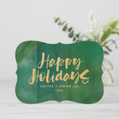 Prettige feestdagen Goud metallic Feestdagenkaart (Staand voorkant)