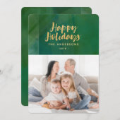 Prettige feestdagen Goud metallic Feestdagenkaart (Voorkant / Achterkant)