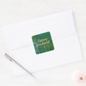 Prettige feestdagen Goud metallic Vierkante Sticker (Envelop)