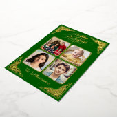 Prettige feestdagen Goud, vier afbeeldingen, groen (Gedraaid)