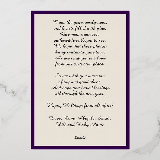 Prettige feestdagen Goud, vier afbeeldingen, paars (Achterkant)