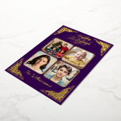 Prettige feestdagen Goud, vier afbeeldingen, paars (Gedraaid)