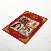 Prettige feestdagen Goud, vier afbeeldingen, rood, (Gedraaid)