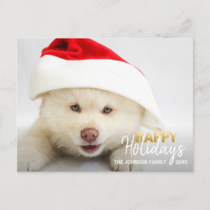 Prettige feestdagen Goud Wit hond Puppy   FOTO