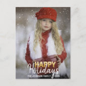 Prettige feestdagen Goud Wit Kerstmis | FOTO (Voorkant)