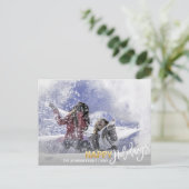 Prettige feestdagen Goud Wit Snowflakes | FOTO TOE (Staand voorkant)