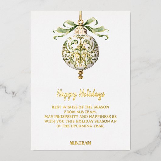 Prettige feestdagen Goud Witte Zakelijke Vakantie  (Voorkant)