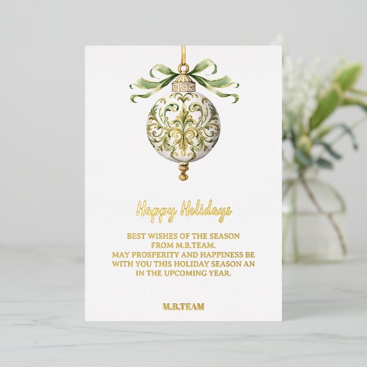 Prettige feestdagen Goud Witte Zakelijke Vakantie  (Staand Voorkant)