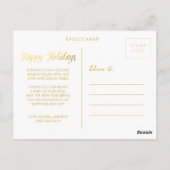 Prettige feestdagen Goud Xmas Script Photo Briefka Briefkaart (Achterkant)