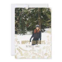 Prettige feestdagen Gouden bloemenbladeren rustiek