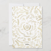 Prettige feestdagen Gouden bloemenbladeren rustiek Feestdagenkaart (Achterkant)