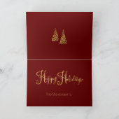 Prettige Feestdagen Gouden Boom Script Naam Elegan (Binnen)