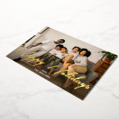 Prettige feestdagen Gouden Borstel Script Foto Ech (Gedraaid)