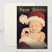 Prettige feestdagen Gouden folie Feestdagenkaart (Voorkant / Achterkant)