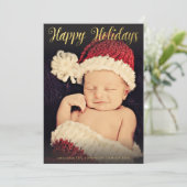 Prettige feestdagen Gouden folie Feestdagenkaart (Staand voorkant)